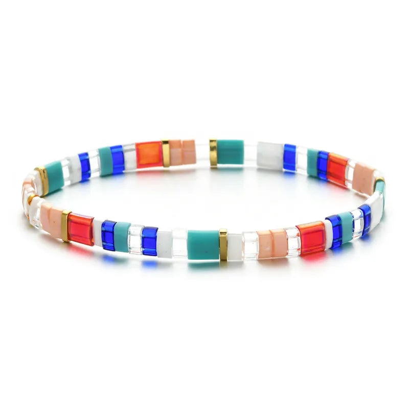 Chic Colorblock Stretch Bracelet