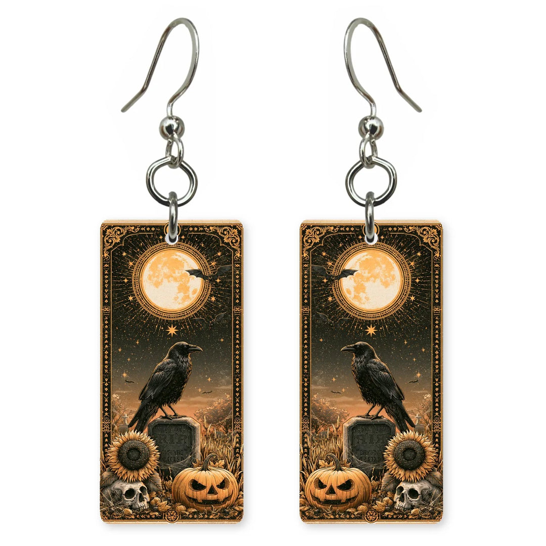 Deco Raven Earrings