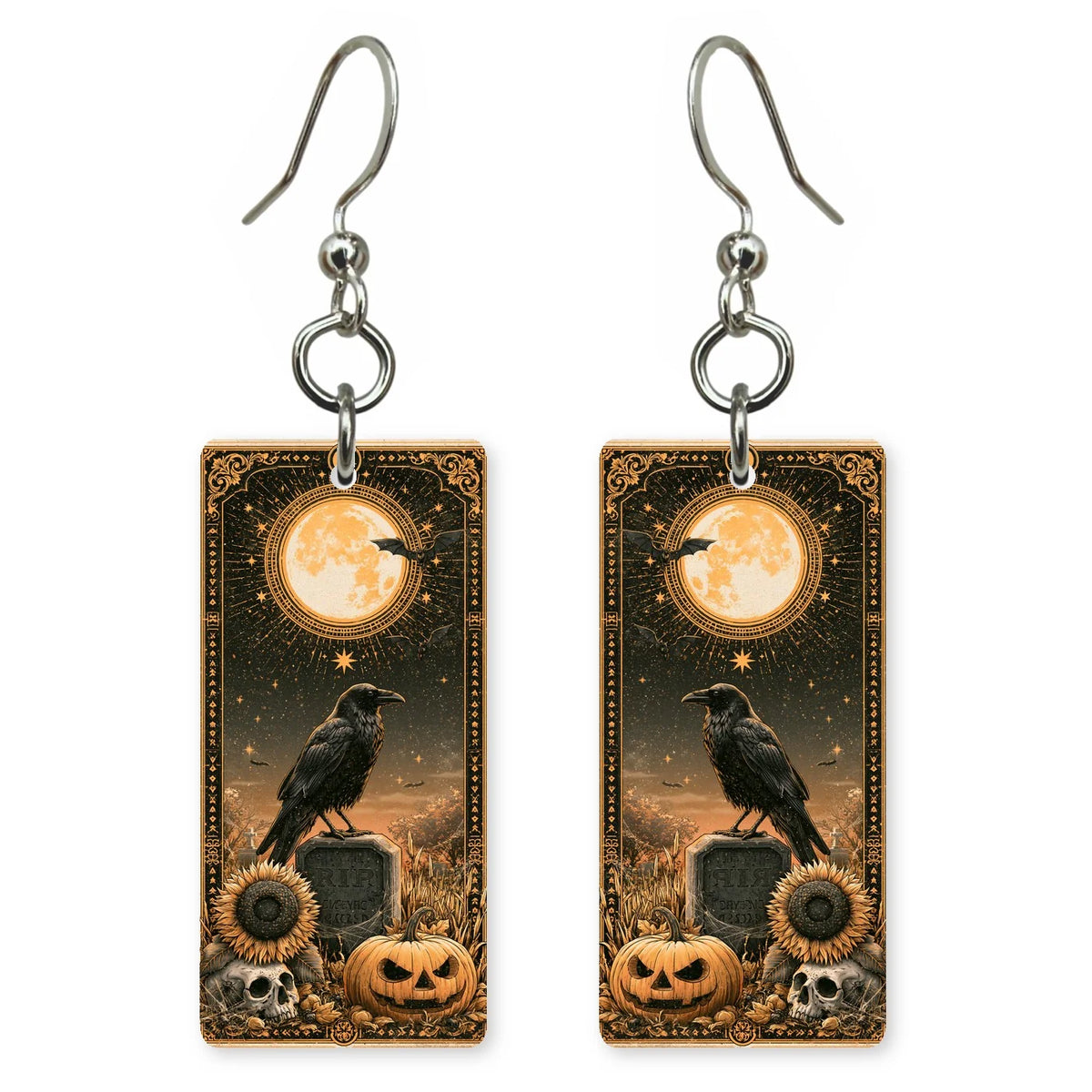 Deco Raven Earrings