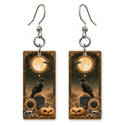 Deco Raven Earrings