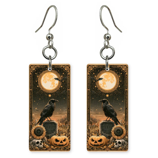 Deco Raven Earrings