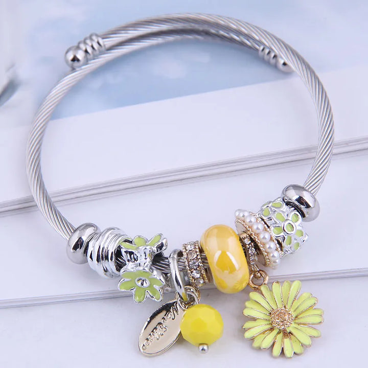 Daisy Wrap Charm Bracelet