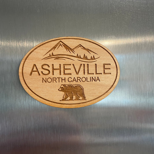 Wooden Magnet - Asheville Bear