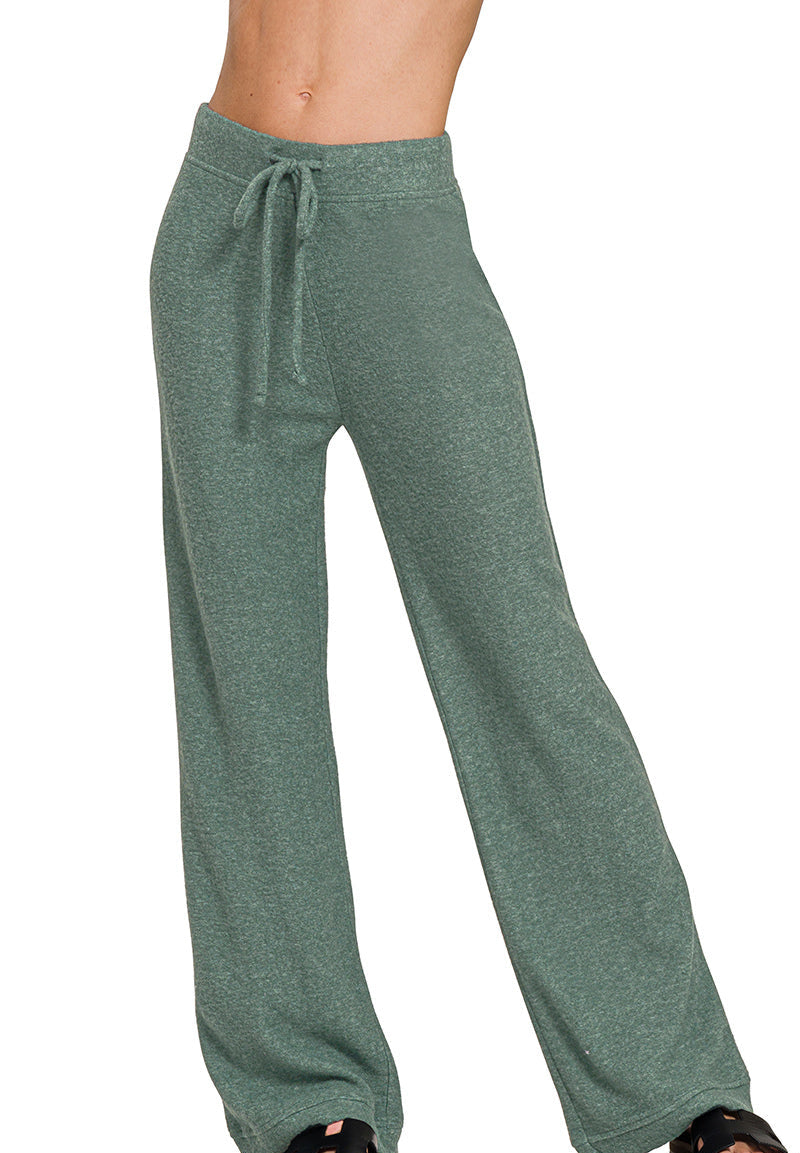 Drawstring Hacci Casual Pants