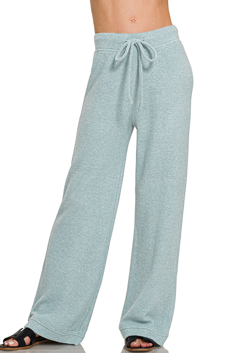 Drawstring Hacci Casual Pants