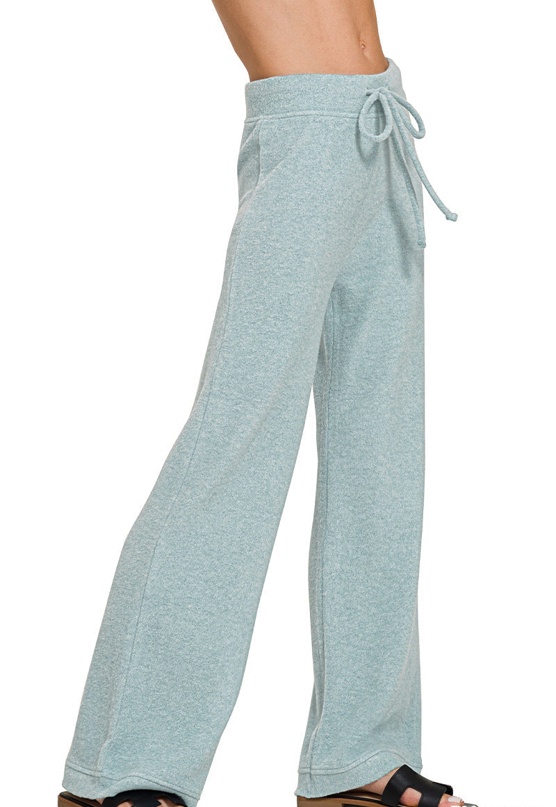 Drawstring Hacci Casual Pants