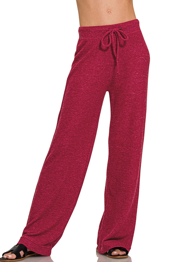 Drawstring Hacci Casual Pants