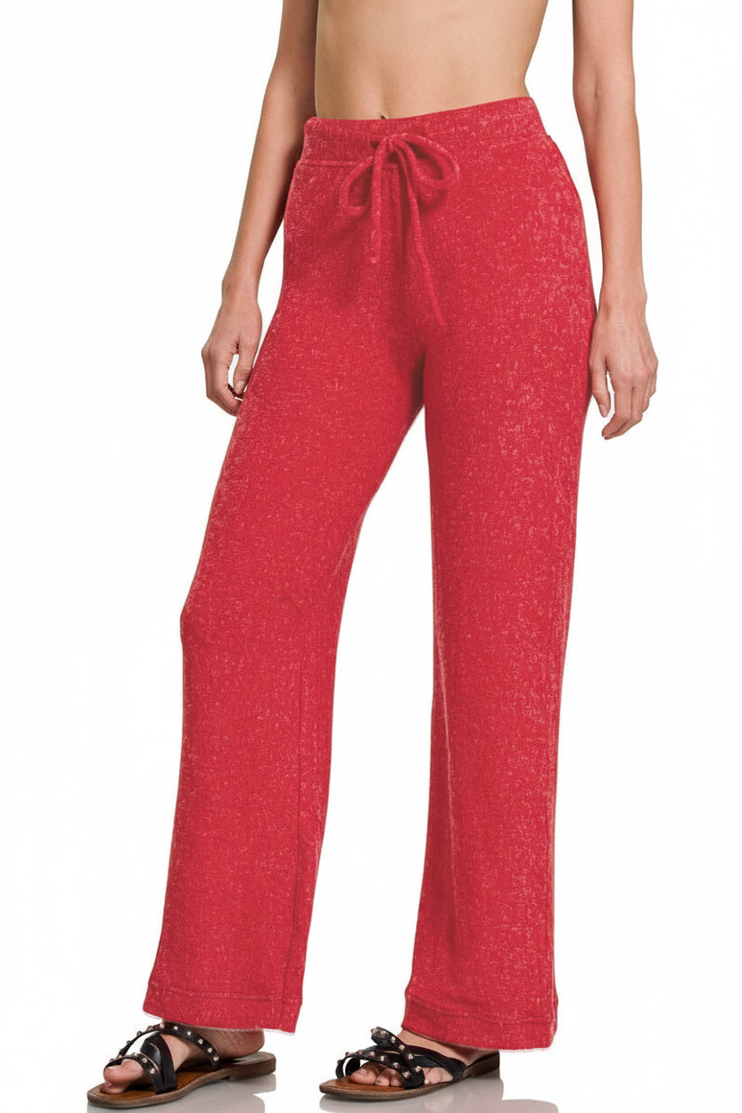 Drawstring Hacci Casual Pants