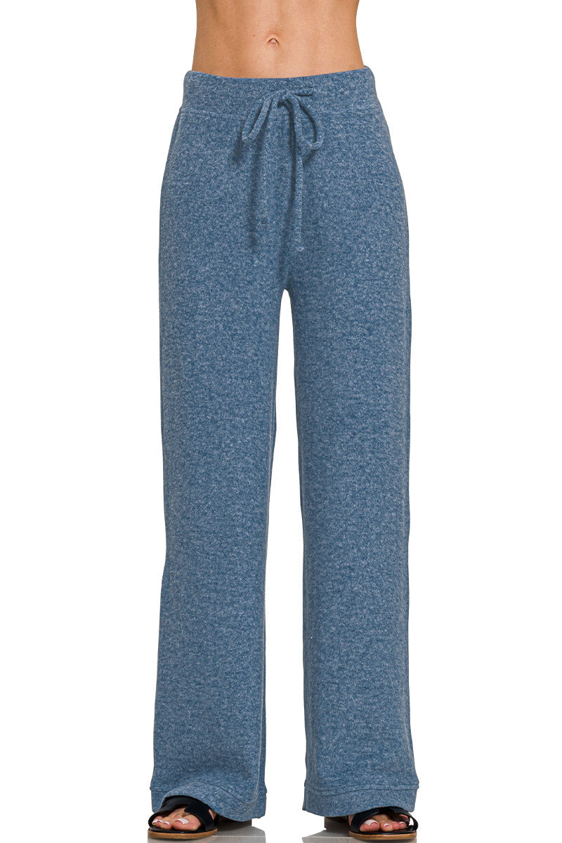 Drawstring Hacci Casual Pants