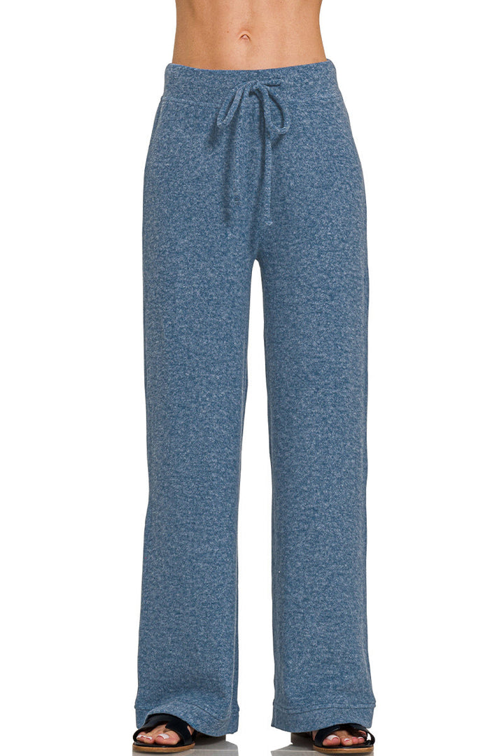 Drawstring Hacci Casual Pants