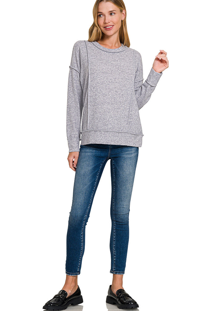 Drop Shoulder Hacci Sweater