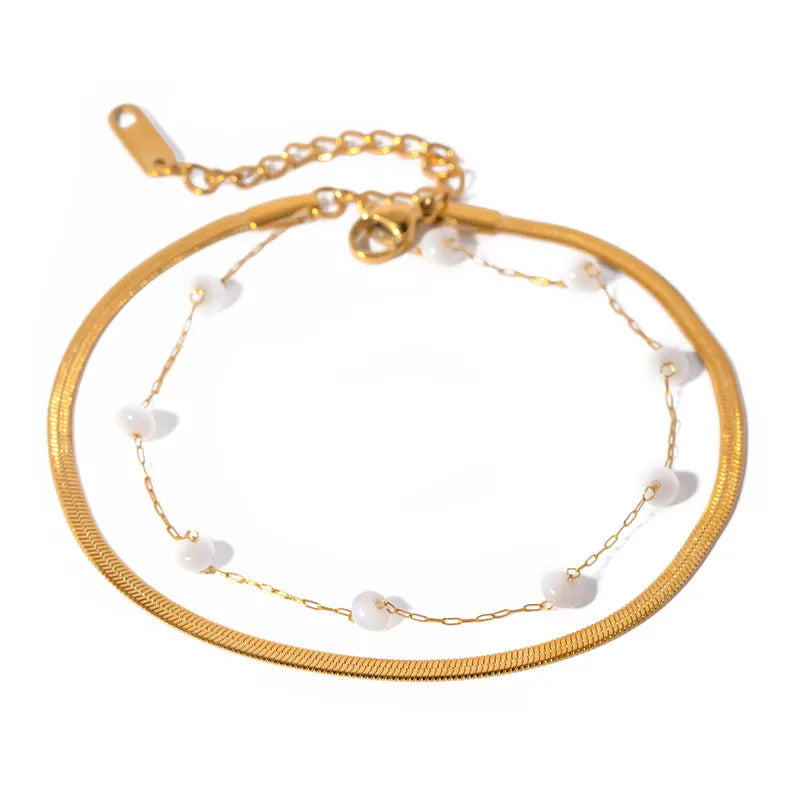 18K Gold Double Layer Anklet