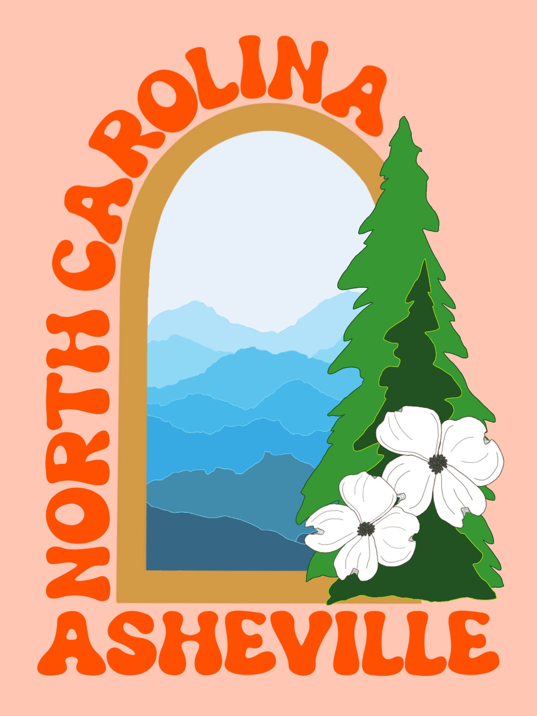Asheville Magnet - Pine + Dogwood