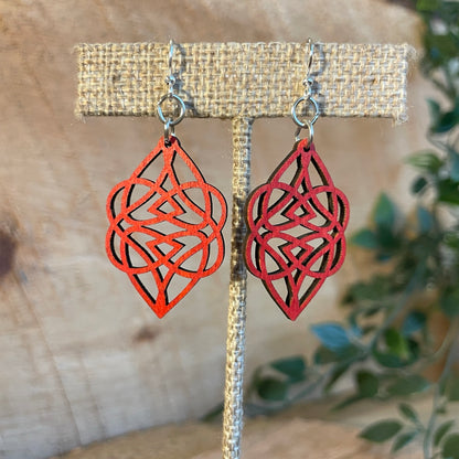 Celtic Hearts - Laser Cut Wooden Earring