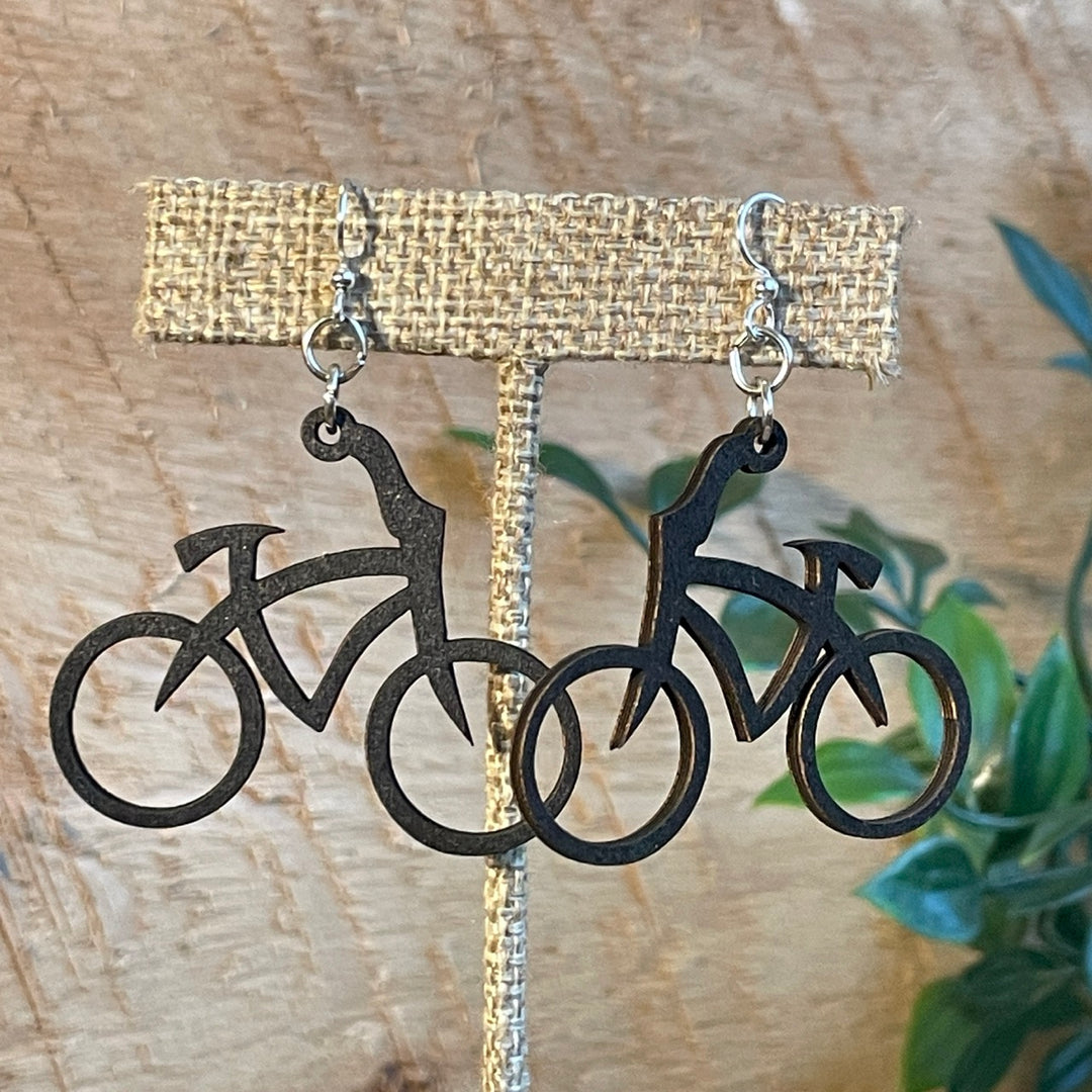 Bicycle - Laser Cut Wooden Earrings