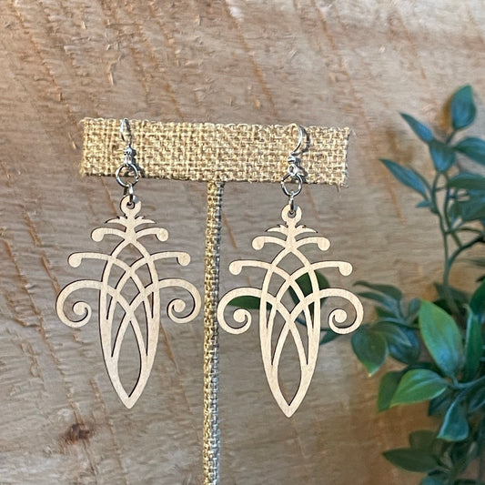 Fancy Acorn - Laser Cut Wooden Earring