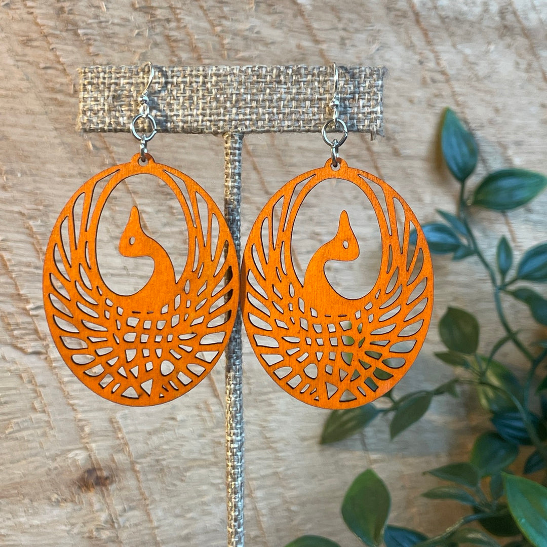 Phoenix - Laser Cut Wooden Earring