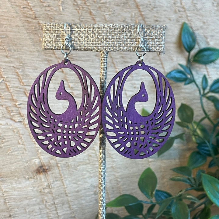 Phoenix - Laser Cut Wooden Earring