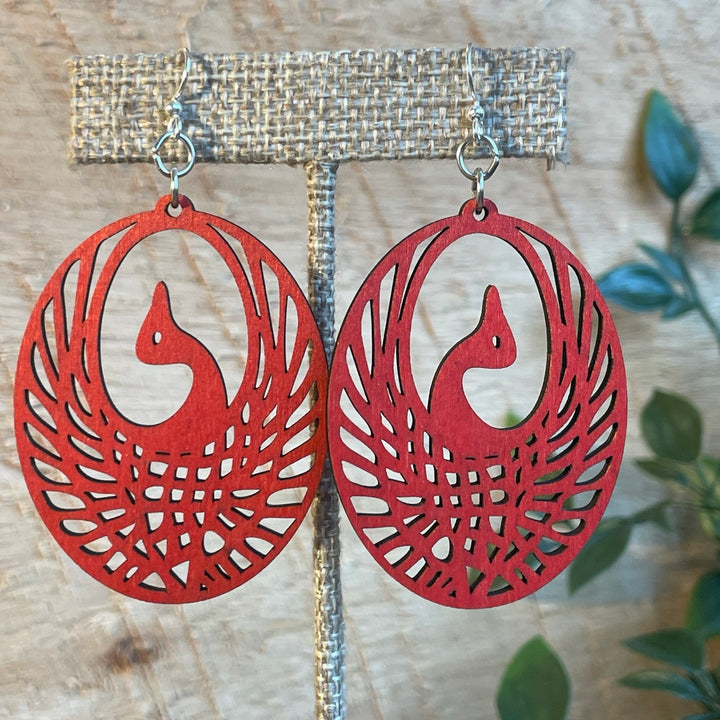 Phoenix - Laser Cut Wooden Earring