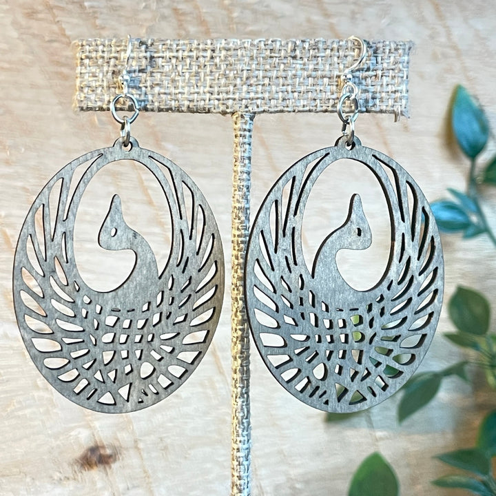 Phoenix - Laser Cut Wooden Earring