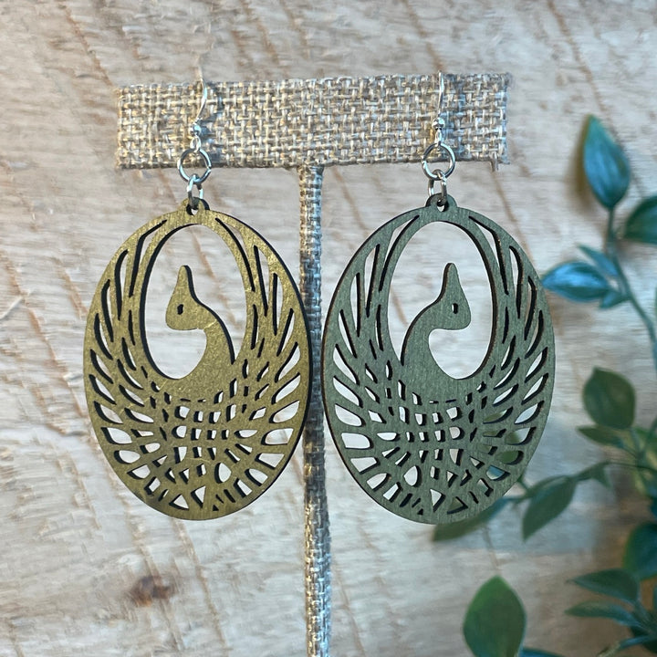 Phoenix - Laser Cut Wooden Earring