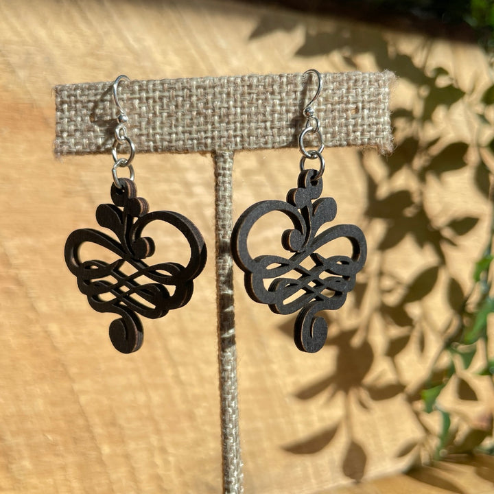 Small Calligraphy - Laser Cut Wooden Earring