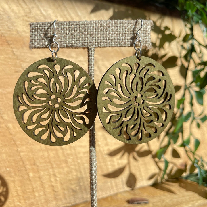 Splash Circle - Laser Cut Wooden Earring