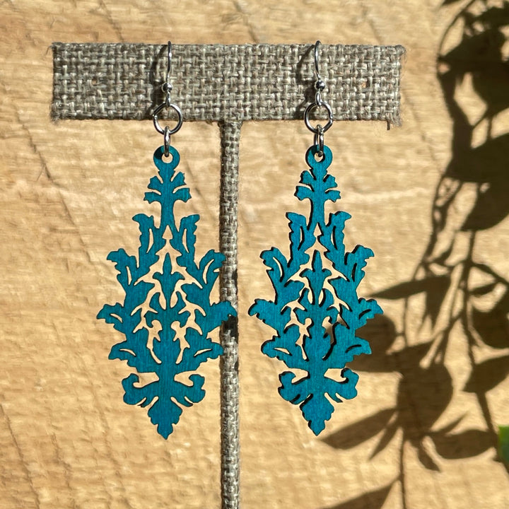 Leaf Cluster - Laser Cut Wooden Earring