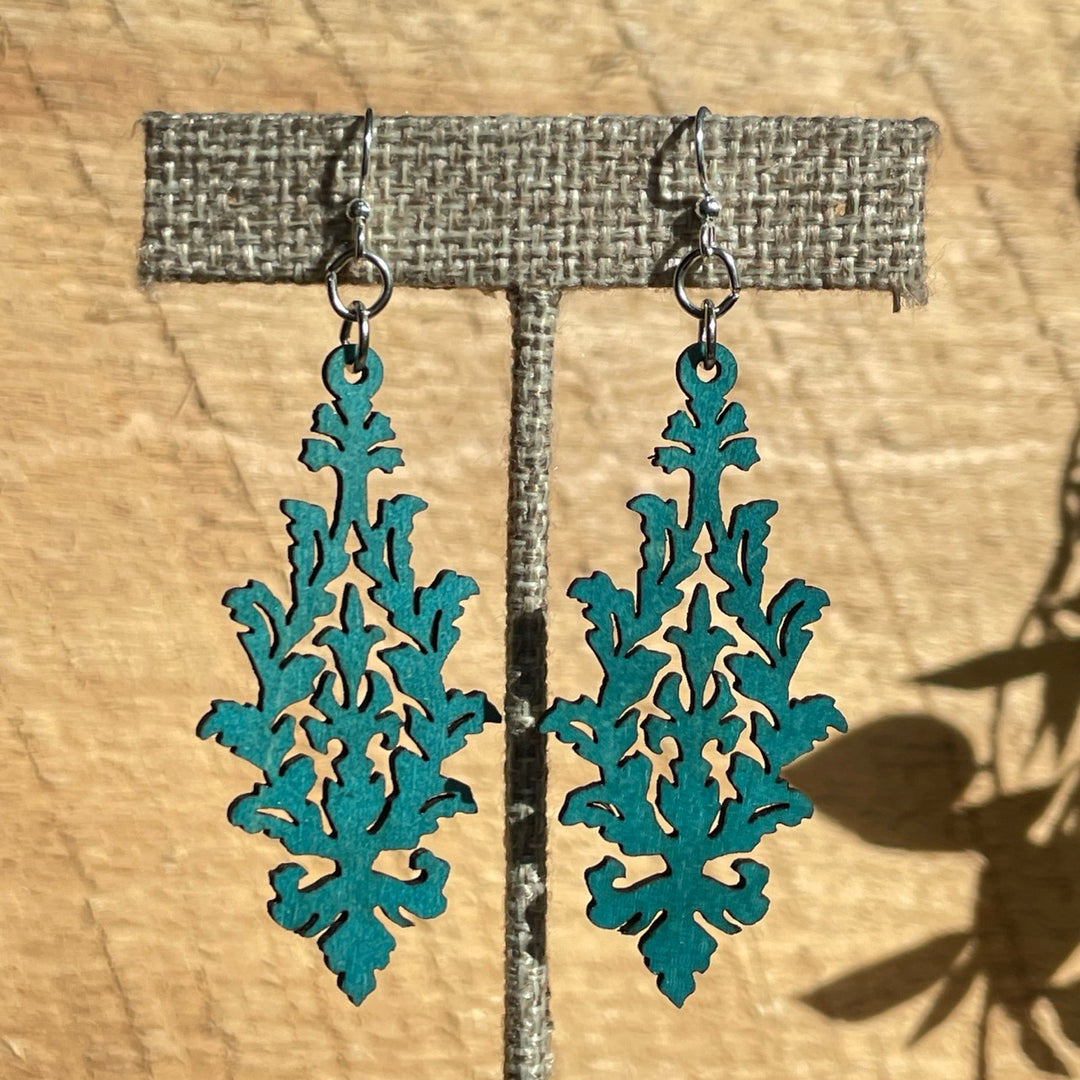 Leaf Cluster - Laser Cut Wooden Earring