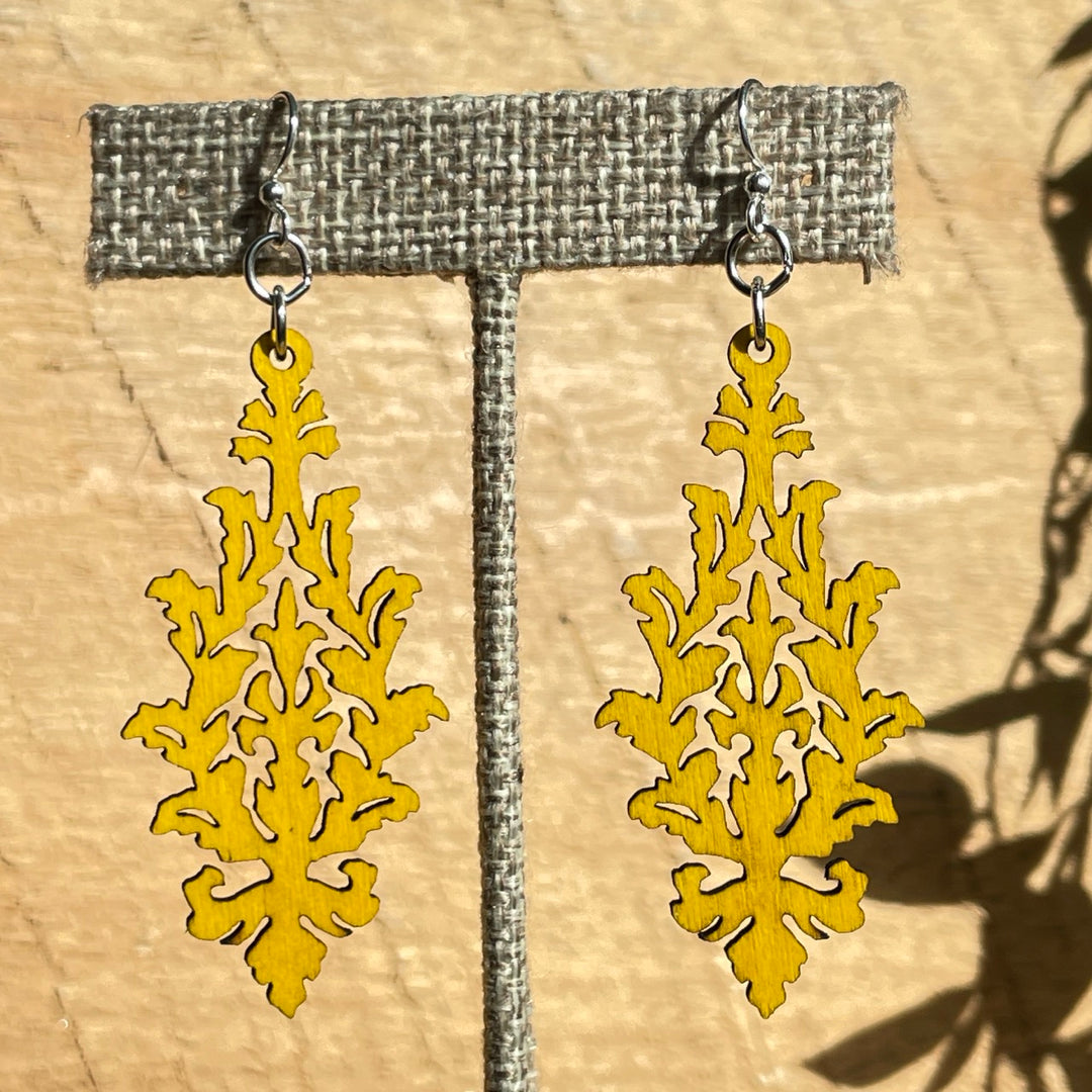 Leaf Cluster - Laser Cut Wooden Earring