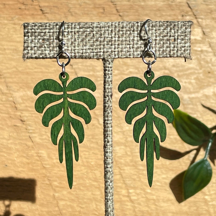 Pine Leaf - Laser Cut Wooden Earring