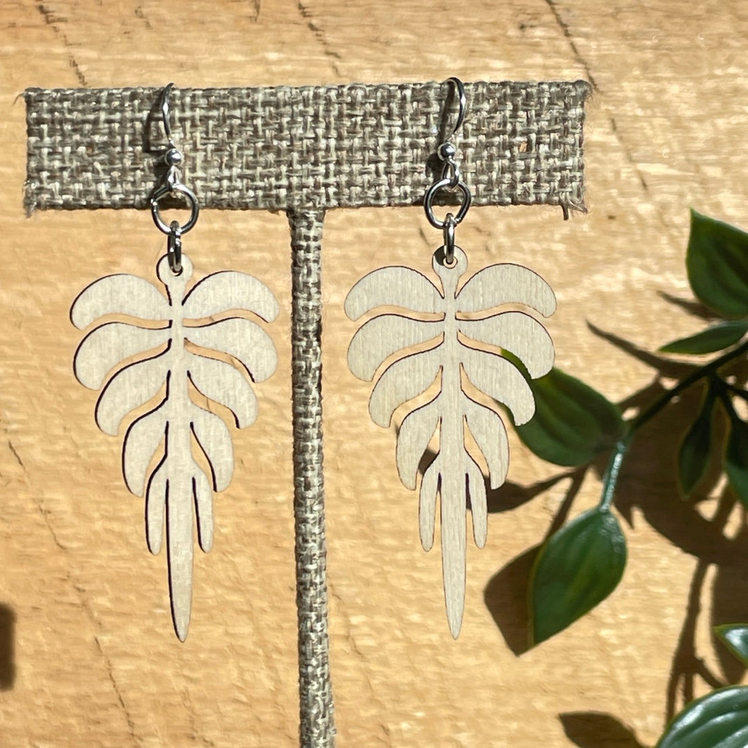 Pine Leaf - Laser Cut Wooden Earring