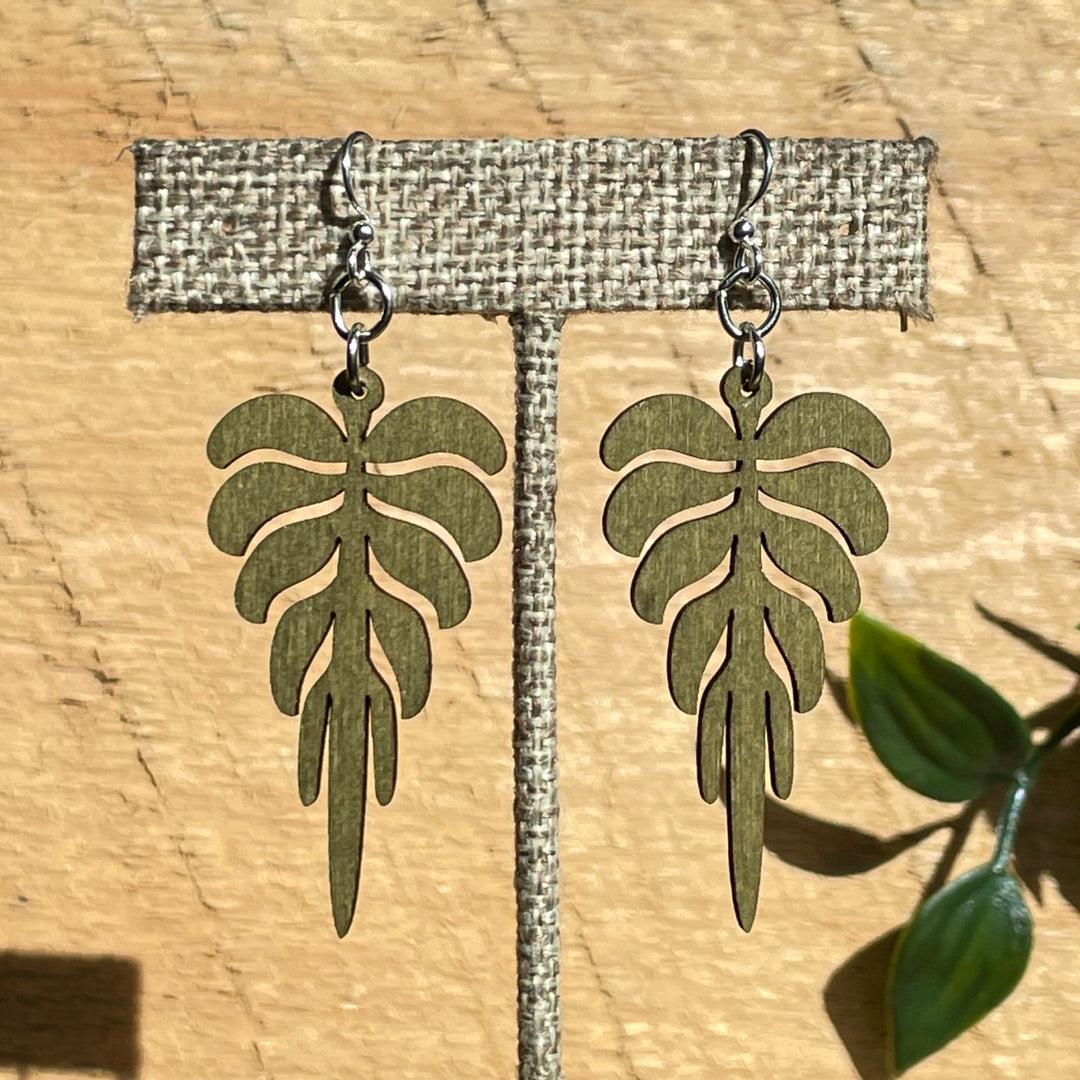 Pine Leaf - Laser Cut Wooden Earring