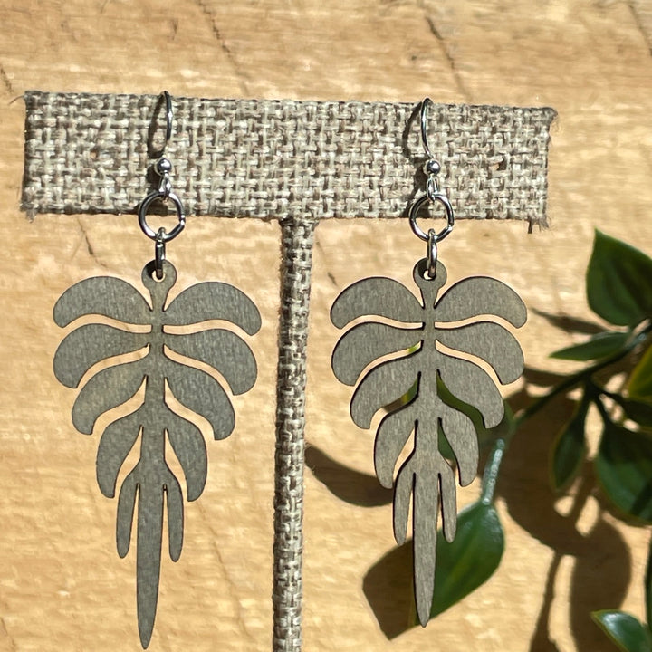 Pine Leaf - Laser Cut Wooden Earring