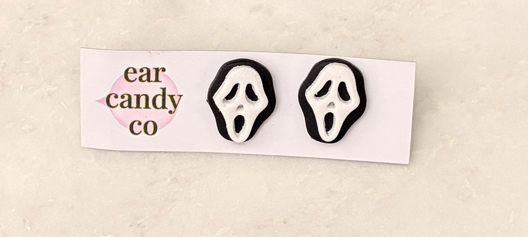 Ghost Face Studs by Ear Candy Co