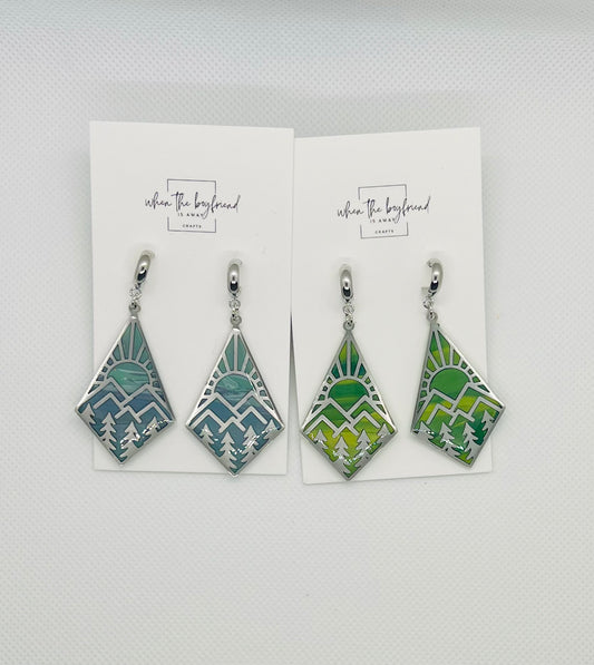 Mountain Sunrise In Diamond Earrings