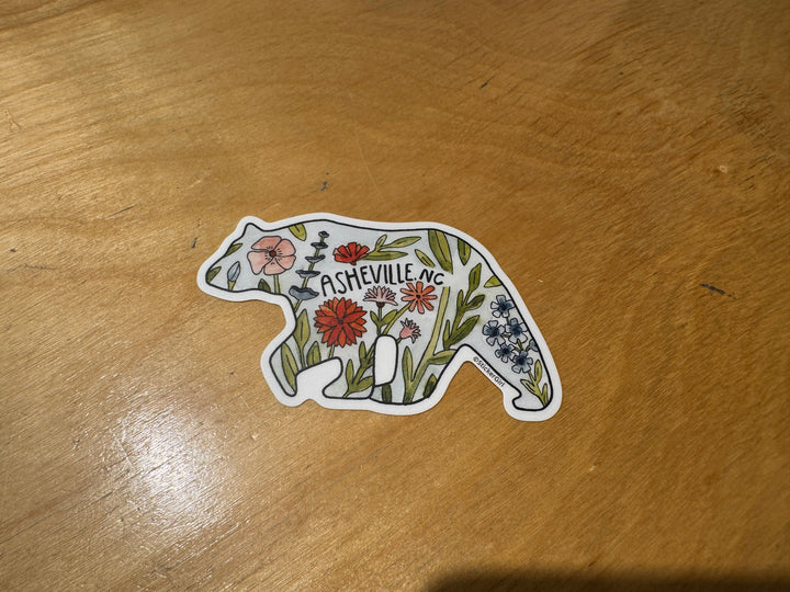 Asheville Whimsical Bear Sticker