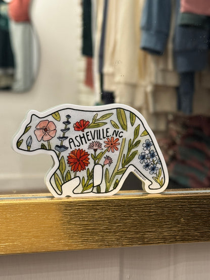 Asheville Whimsical Bear Sticker