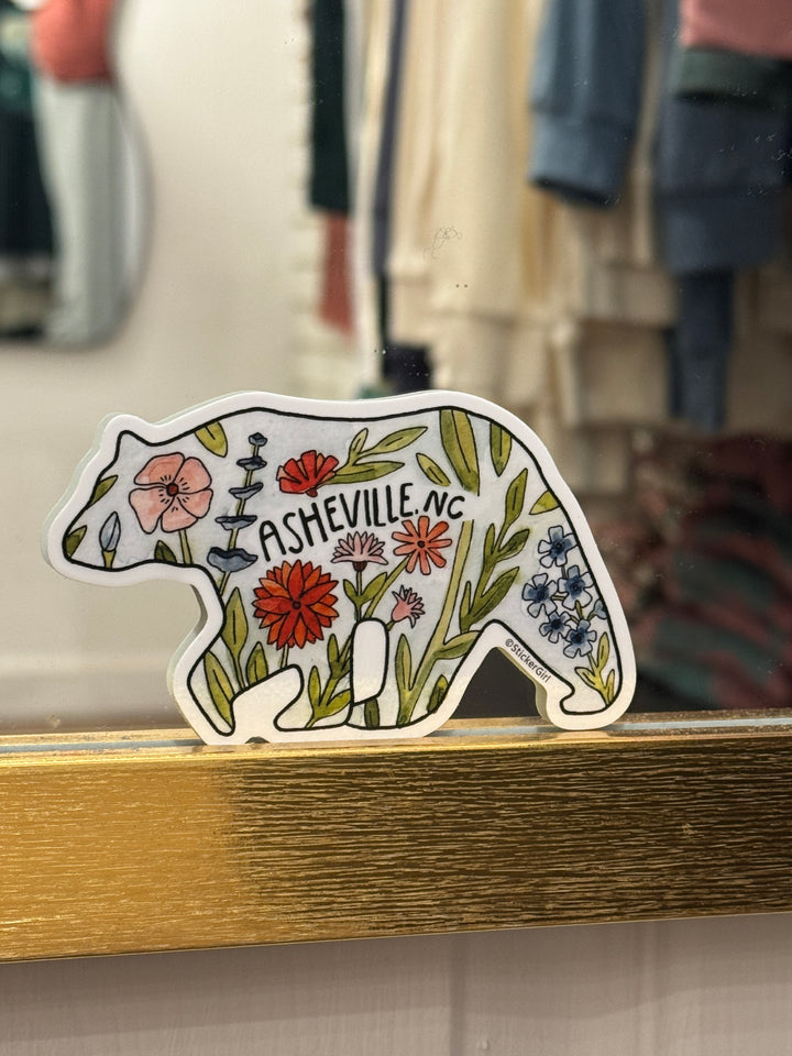 Asheville Whimsical Bear Sticker