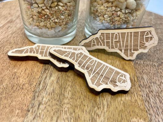 Wooden Magnet - Asheville In North Carolina