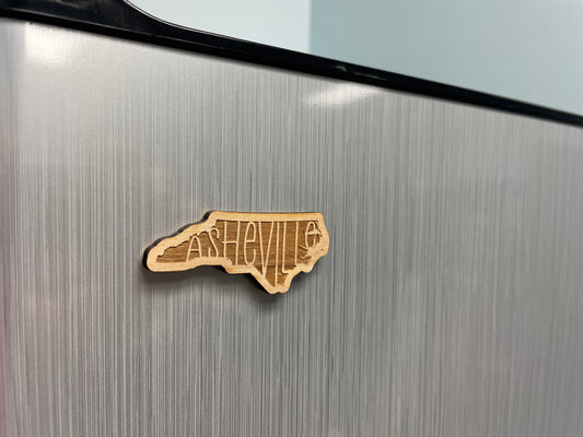 Wooden Magnet - Asheville In North Carolina