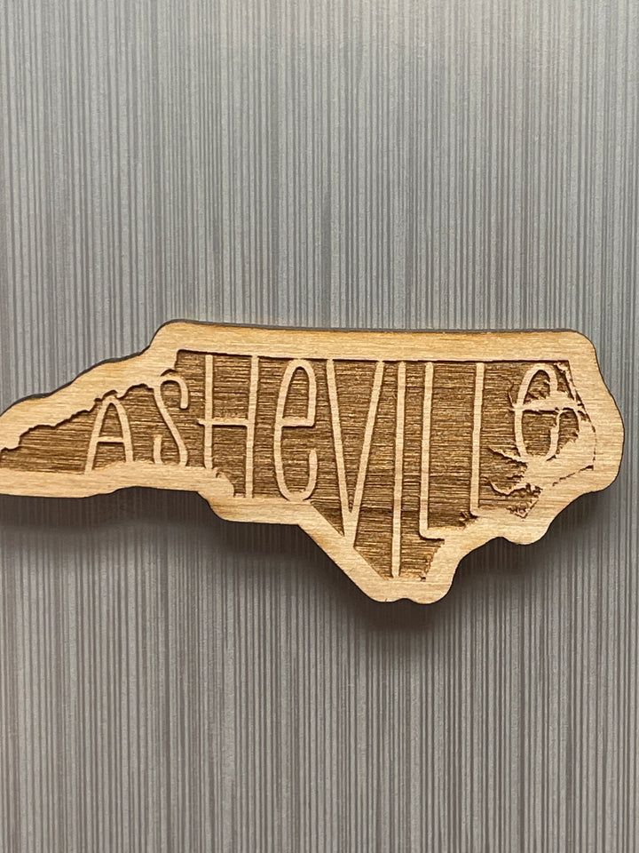 Wooden Magnet - Asheville In North Carolina