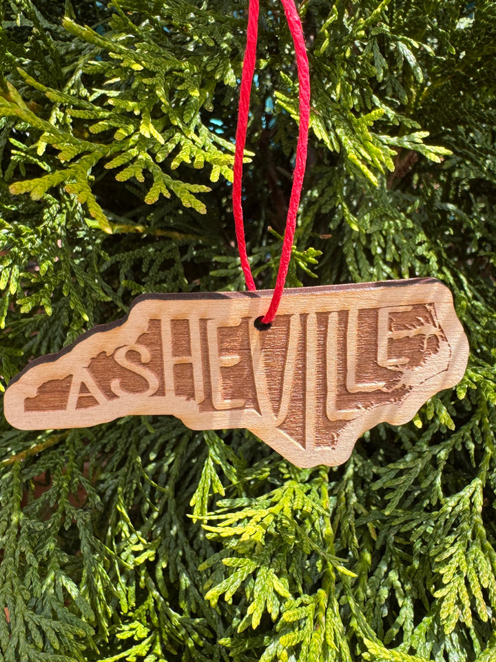 Wooden Ornament - Asheville In North Carolina