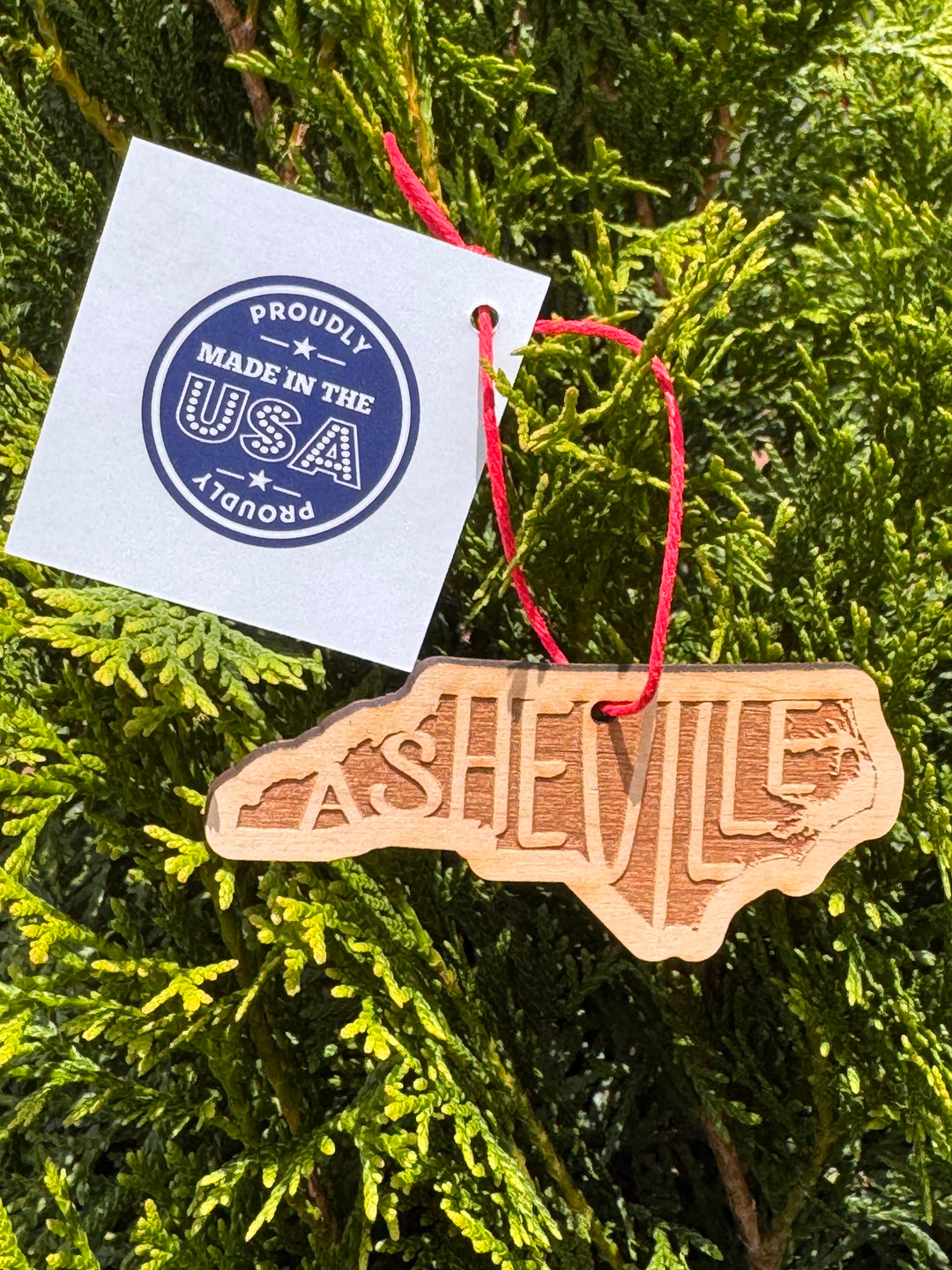 Wooden Ornament - Asheville In North Carolina