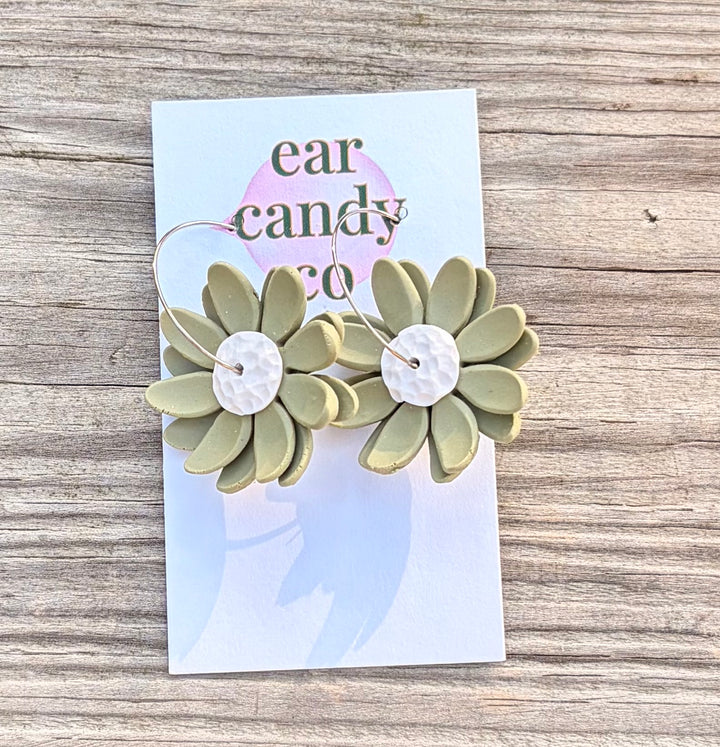 Clay Daisy Hoops