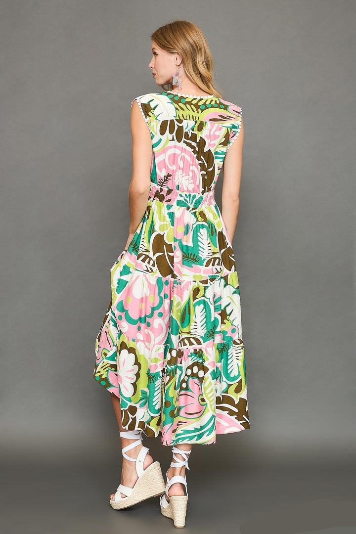 Scallop Trim Midi Dress