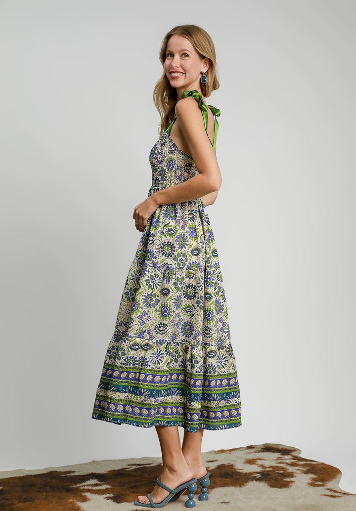 Satin Ribbon Maxi Dress