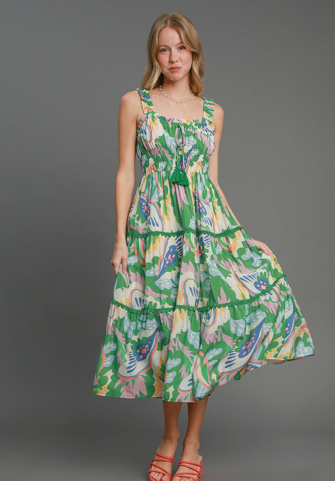 Scallop Trim Maxi Dress