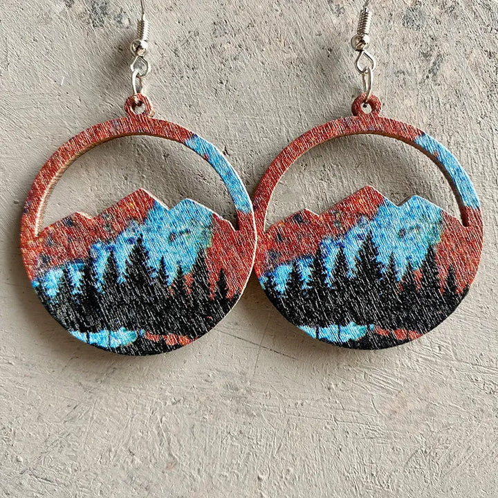 Wooden Mountain Earrings