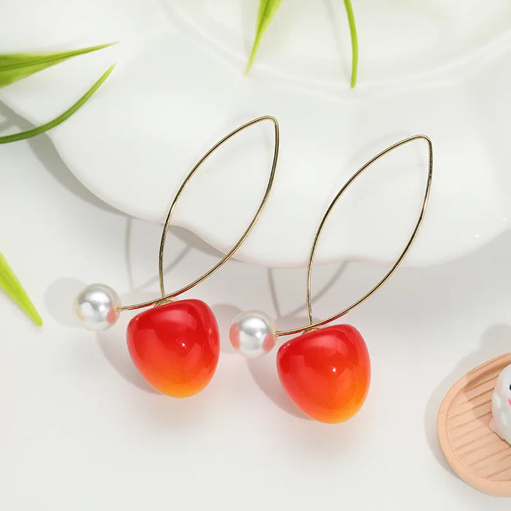 Cherry + Pearl Dangle